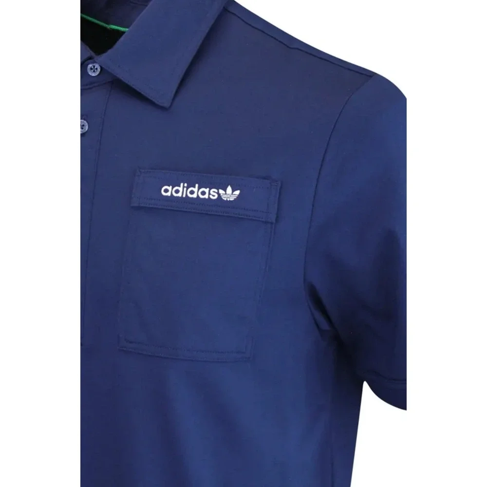 Men's adidas Originals Pocket Polo Golf shirt Blue Night‎ Indigo Sz Small $100